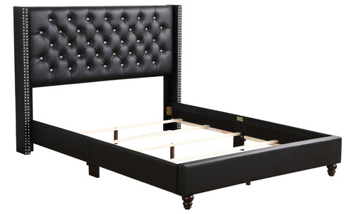 Queen Upholstered Bed - Black