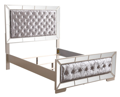 King Bed Modern - Silver Champagne