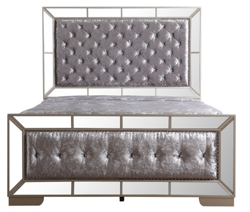 King Bed Modern - Silver Champagne