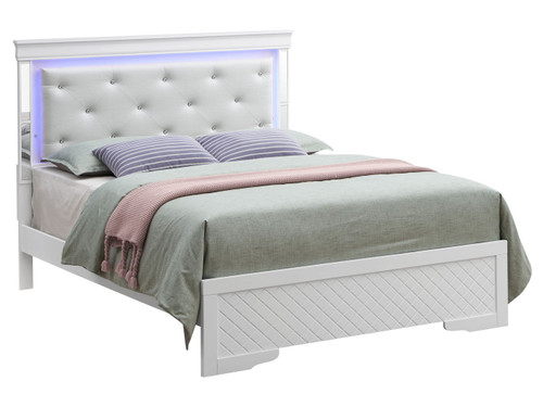 Full Elegant Bed - Silver Champagne