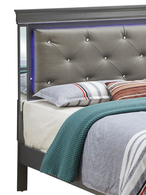 Full Elegant Bed - Metalic Black