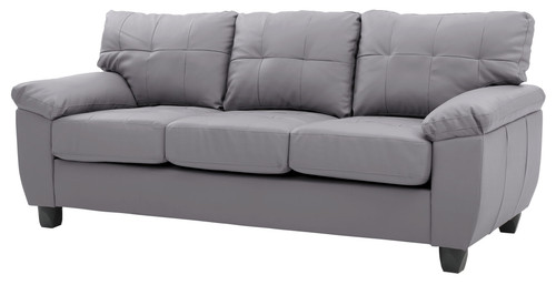 Sophisticated Sofa With Padded Arms - Gray