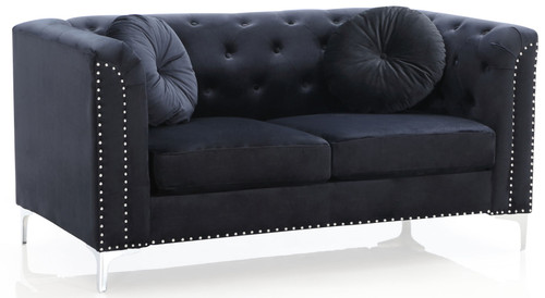Loveseat Sleek Contemporary - Black