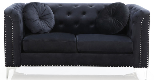 Loveseat Sleek Contemporary - Black