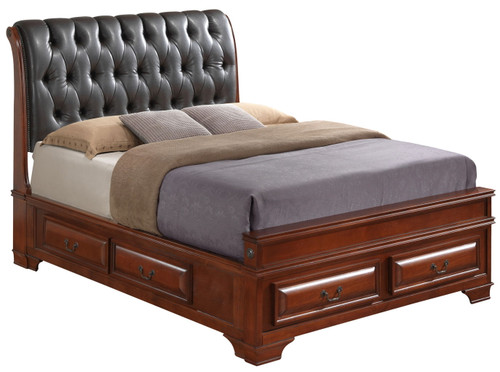 King Storage Bed - Oak