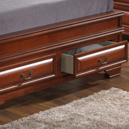 King Storage Bed - Oak