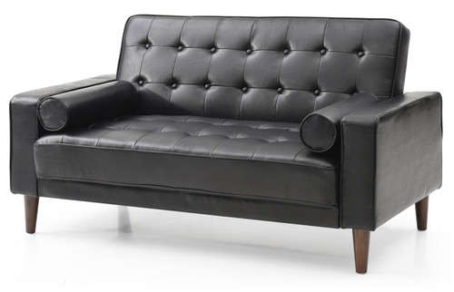 Loveseat Elegant With Versatile Bed Feature - Black