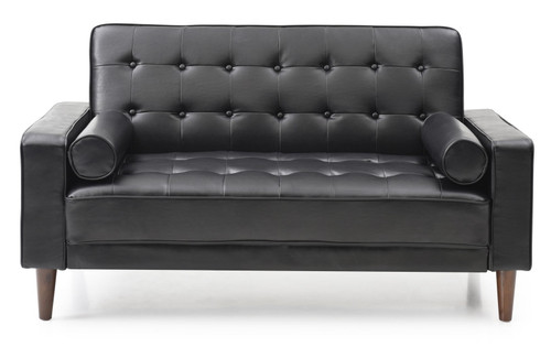 Loveseat Elegant With Versatile Bed Feature - Black