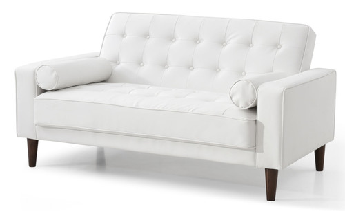 Stylish Contemporary Loveseat Bed - White