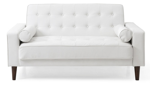 Stylish Contemporary Loveseat Bed - White