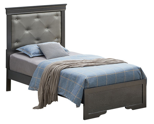 Lorana - Twin Bed - Metalic Black