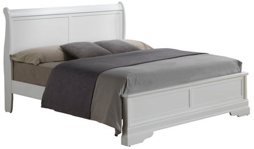 Queen Bed Sleigh Design- White