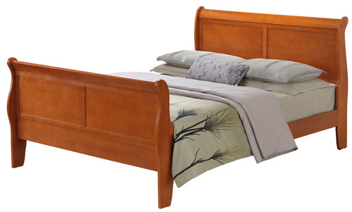 Queen Bed Panel Sleigh - Oak