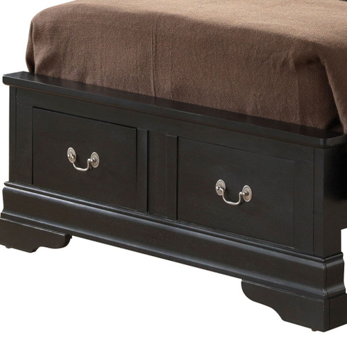 Louis Phillipe - Twin Elegant Storage Bed - Black