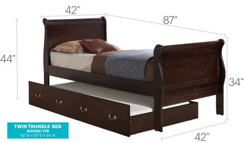 Twin Bed Charming Storage - Cappuccino