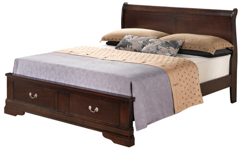 Louis Phillipe - Full Panel Storage Bed - Cappuccino