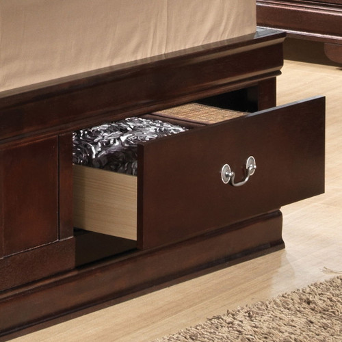 Louis Phillipe - King Storage Bed Traditional Style - Cappuccino