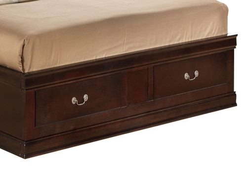 Louis Phillipe - King Storage Bed Traditional Style - Cappuccino