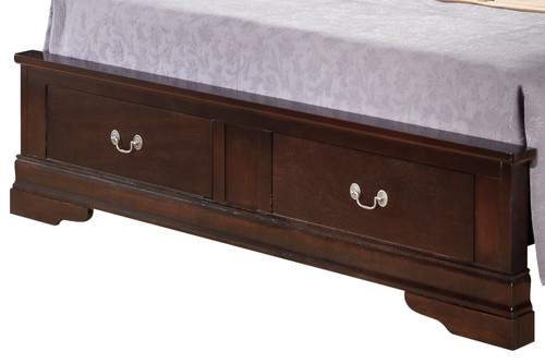 Louis Phillipe - Queen Panel Storage Bed - Cappuccino