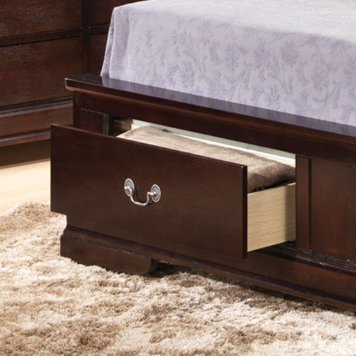 Louis Phillipe - Queen Panel Storage Bed - Cappuccino