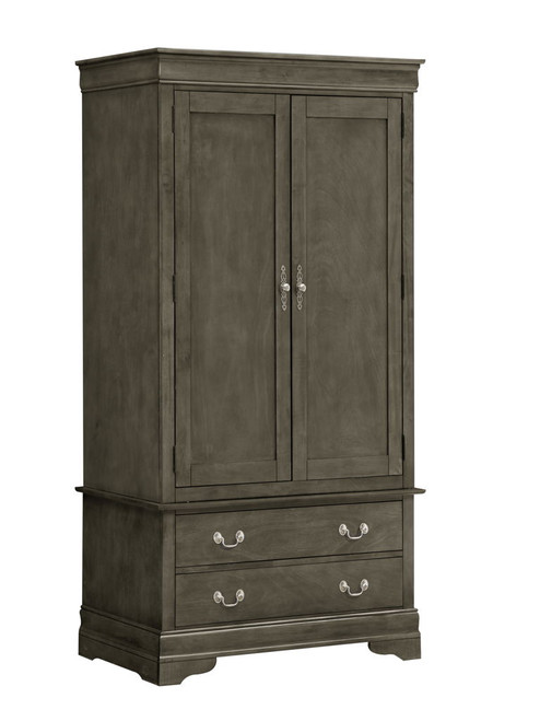 Elegant Traditional Armoire - Gray