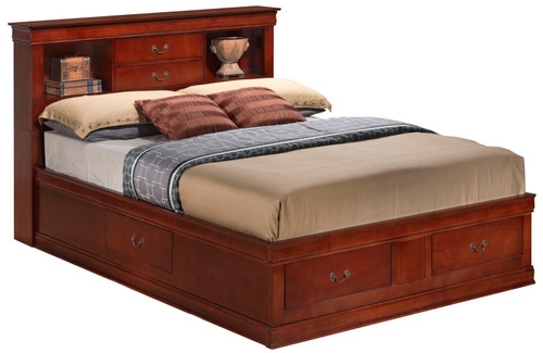 Louis Phillipe - King Charming Storage Bed - Cherry