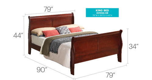 King Bed Charming Traditional - Cherry