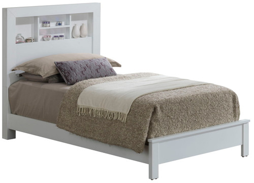 Twin Elegant Transitional Bed For Comfort - White