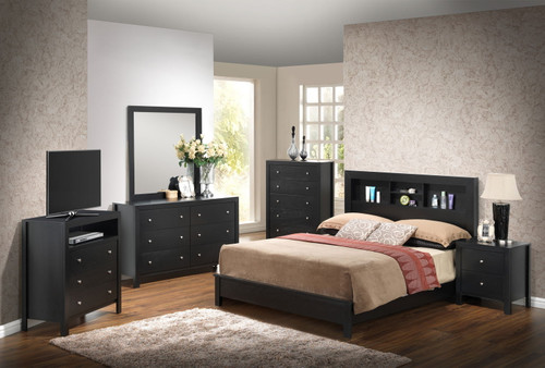 King Bed With Transitional Style Elegant - Black