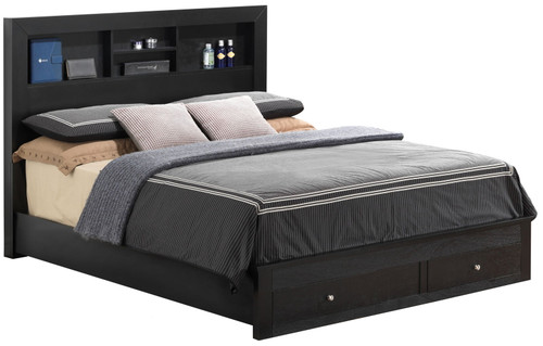 King Storage Transitional Bed - Black