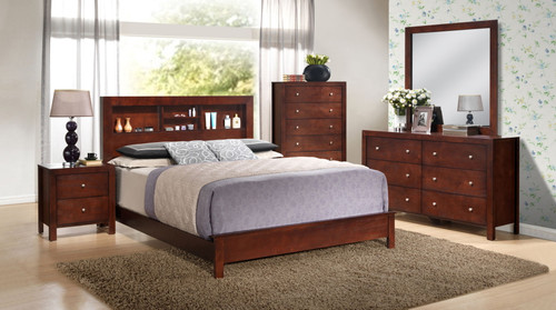 Queen Bed Elegant Transitional - Cherry