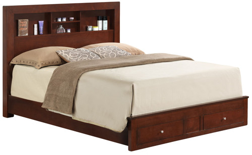 King Storage Bed - Cherry