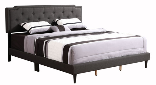 Deb - Queen Bed Button Tufted - Black