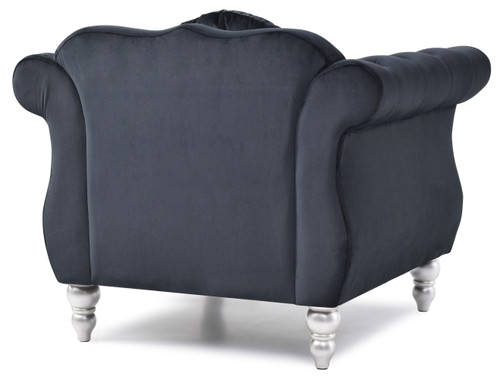 Chic Transitional Flared Arm Chair - Black