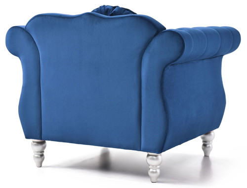 Chic Transitional Chair - Navy Blue