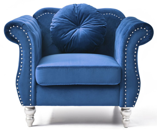 Chic Transitional Chair - Navy Blue