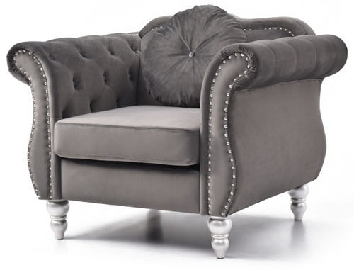 Chic Transitional Chair - Dark Gray