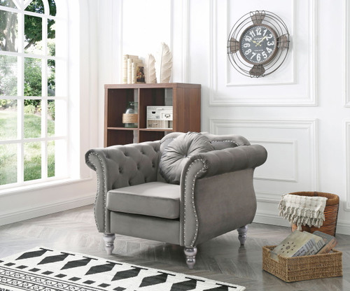 Chic Transitional Chair - Dark Gray