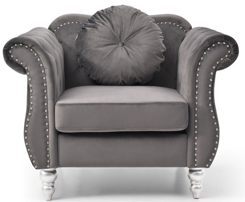Chic Transitional Chair - Dark Gray