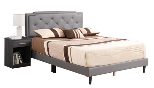 Deb - Queen Bed For Cozy Sleep - Light Gray