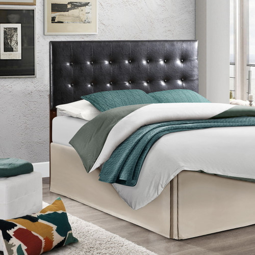 Super Nova - Queen Bed Upholstered Headboard - Black