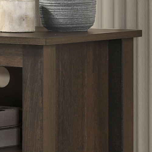 Benito - Wide TV Stand With Open Shelves And Cable Management - Dark Dusty Brown