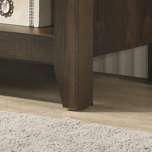 Benito - Wide TV Stand With Open Shelves And Cable Management - Dark Dusty Brown