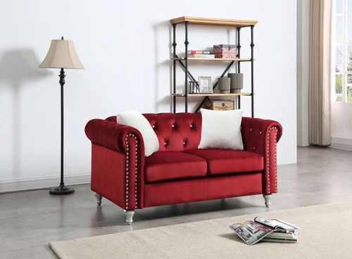 Stylish Loveseat For Modern Living - Burgundy