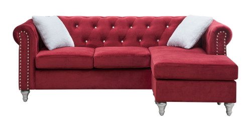 Raisa - Sofa Chaise - Burgundy