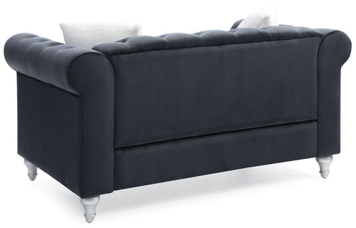 Stylish Contemporary Loveseat - Black