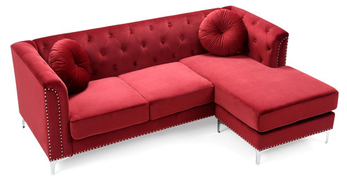 Pompano - Sofa Chaise - Burgundy
