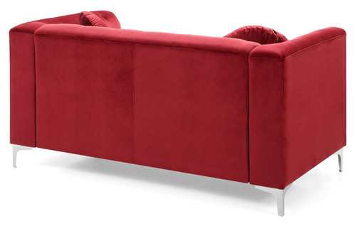 Elegant Contemporary Loveseat - Burgundy