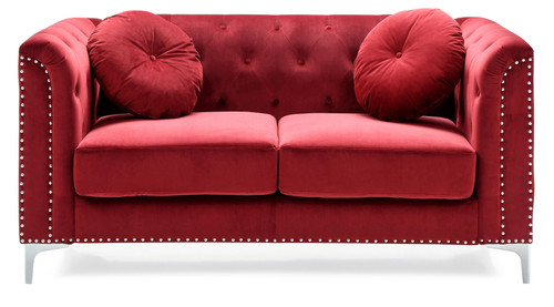 Elegant Contemporary Loveseat - Burgundy