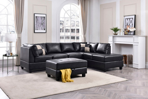 Malone - Sectional - Black
